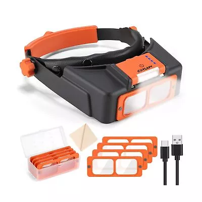 Headband Magnifier With Light Rechargeable Magnifying Glasses For Close Work... • $51.64