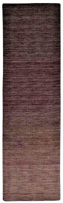 INDIAN HAND TUFTED CALVIN KLEIN100% WOOLSHADED PURPLE RUNNER RUG 2'3  X 3'9  • £49.50