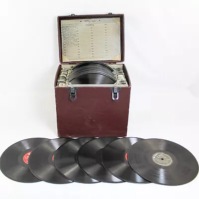 Lot Of 30 Vintage Orchestra Style Shellac Records 78 RPM Storage Case Sold As Is • $89