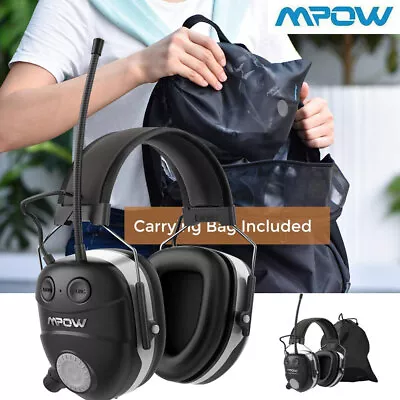 Mpow NRR 29dB Safety Ear Defenders Bluetooth Headphones Muffs Shooting Protector • £40.84