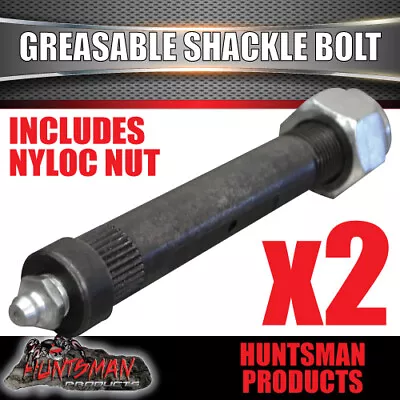 X2 Greasable Trailer Shackle Spring Bolts & Nut  5/8  X 4  Rocker Roller 16mm • $27