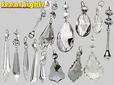 Choice Of Droplets Cut Glass Drops Beads Vintage Wedding Chandelier Prisms Retro • £8.16