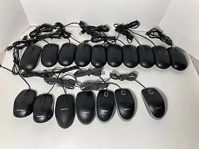 Lot Of 17 Optical USB Mouse Mice Black Mixed Brand Logitech Dell Amazon Verbatim • $20.20