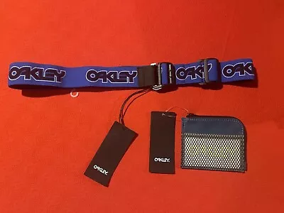 NWT MEN'S OAKLEY Stretch Snow Belt - ELECTRIC BLUE - NWT GREEN OAKLEY Wallet • $18.99