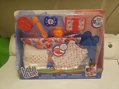 BABY ALIVE New Mommy Kit 10 Pc Diaper Bag Changing Pad Outfit Spoon Pacifier Toy • $29.99