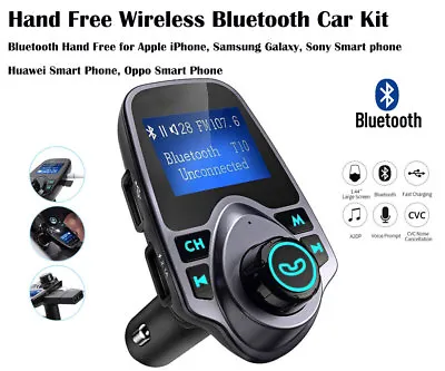 Handsfree-Wireless-Bluetooth-Car-FM-Transmitter Radio MP3 Player USB Charger • $5.50