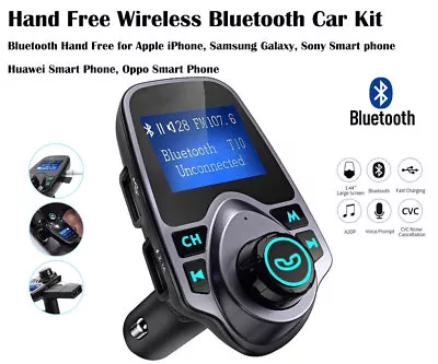 Handsfree-Wireless-Bluetooth-Car-FM-Transmitter Radio MP3 Player USB Charger • $28.99