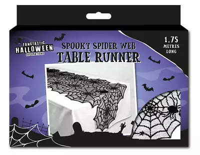 Halloween Spider Web Table Runner Lace Tablecloth Cover Party Decoration Spooky • £3.99