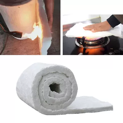 Ceramic Silicate Fiber Blanket Insulation High Temperature Fireproof Mat 12-Size • £16.94