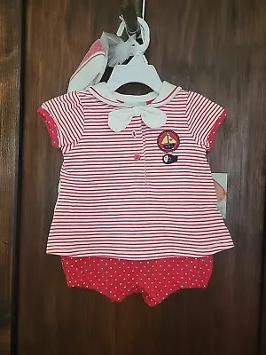New Infant Baby Girl Outfit With Hat Sz 3-6 M By Vitamins Baby • $9.99