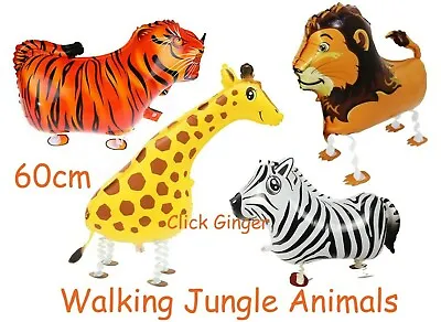$4.50 • Buy Walking Lion Giraffe Tiger Zebra Balloon Jungle Zoo Animals Helium Decoration