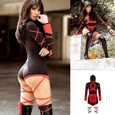 Women Cosplay Costume Ninja Warrior Fancy Dress Lady Jumpsuit Clothing Halloween • £15.36