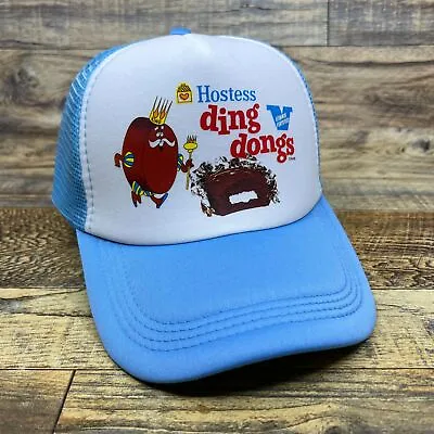 Vintage Hostess Ding Dong Mens Trucker Hat Blue Snapback 50s Dessert Ball Cap • $19.99