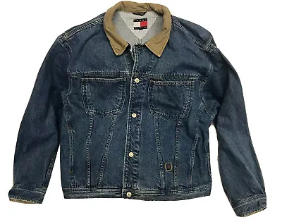 Vintage 90s Tommy Hilfiger Mens Denim Trucker Jean Jacket Large *See Description • $79.99