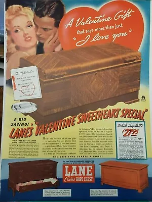 $16.99 • Buy Vintage 1940 Lane Cedar Hope Chest Print Ad Ephemera Wall Art Decor