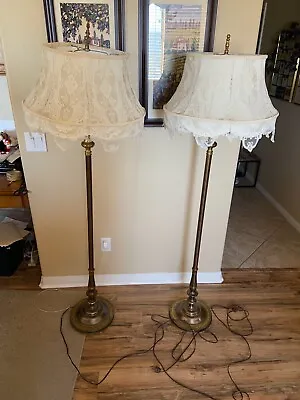 Vintage Floor Lamp Torchiere W/ 3 Arm Lights And Mogul Light Matching Pair Lamps • $900