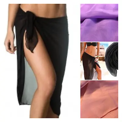$10.95 • Buy Women Beach Bikini Cover Up Swim Skirt Chiffon Wrap Sarong Beachwear 5 Colours