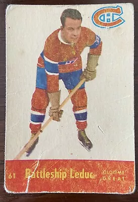 1955-56 Parkhurst #61 Battleship Leduc Old Time Greats Montreal Canadiens!! • $21.84