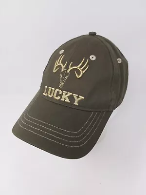 LUCKY Buck Strap Back Hat Adjustable Cap Dear Antlers Elk Rack • $14.99