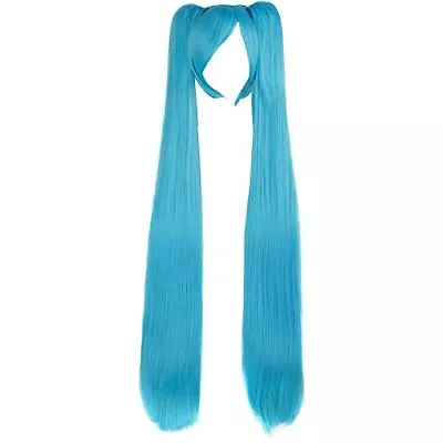 Vocaloid Miku Blue 2 Ponytails Straight Long Party Costume 120cm Cosplay Wigs • $35.03