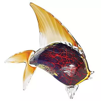 Murano Style Art Glass Centerpiece Firestorm Tropical Fish 15.5x18 Inches • $244.99