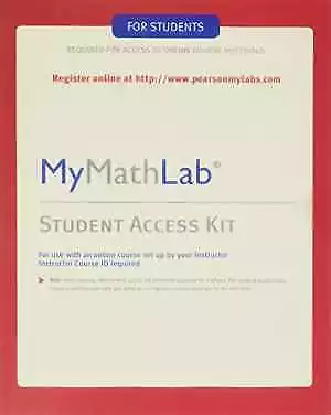 MyMathLab: Student - Printed Access Code By Addison-Wesley Nivaldo J. - New Q • $72.76