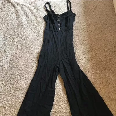 Glassons Black Linen Blend Jumpsuit (8) • $13