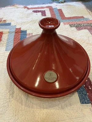 $85 • Buy Emile Henry Tajine Tagline Red Glazed Clay 2 Quart Capacity Moroccan Ceramic