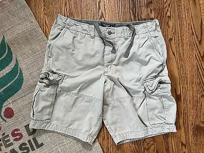 Vintage Abercrombie Fitch Cargo Shorts Mens 36 Button Fly Tan Hiking Camping 10” • $34.95
