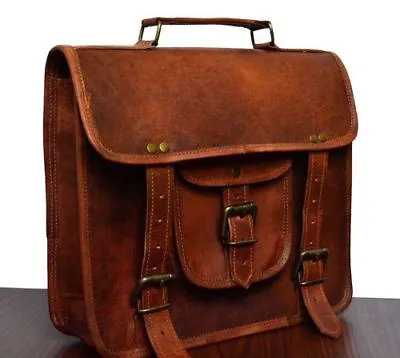Mens HandBag Genuine Vintage Leather Satchel Messenger Man Laptop Briefcase  Bag • $47.88