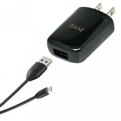 Original Htc Home Charger Travel Wall Ac Power Adapter Usb Cable Cord Wire Oem • $11.27
