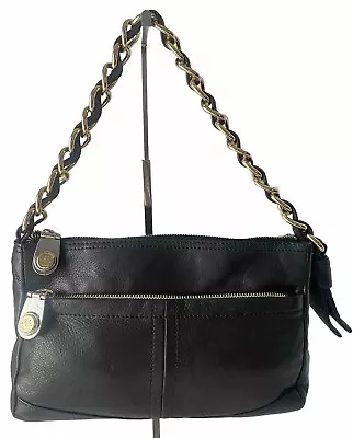 B Makowsky Black Leather Shoulder Bag Purse • $39.99
