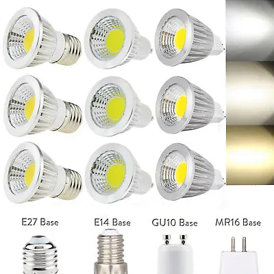 Dimmable LED COB Spotlight Bulb MR16/GU10/E27/E14 6W/9W/12W Spot Light 110V 220V • $15.66