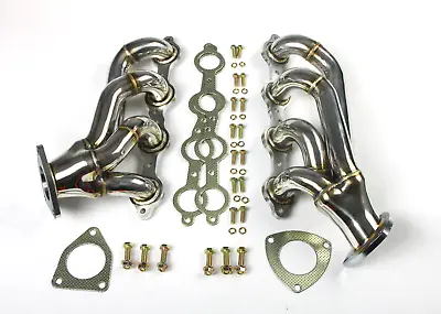 Shorty Headers For GMC Chevy 03-06 Sierra Silverado 1500HD 2500HD Truck 6.0L • $228