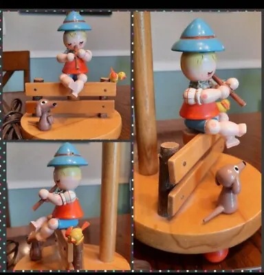 Vtg Childs Wood Lamp Dutch Boy Dachshund Nursery • $24.99