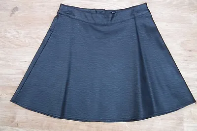 H&M Divided Black Faux Leather Mini Short Skirt Quilted Style Size UK 10 • £7.95