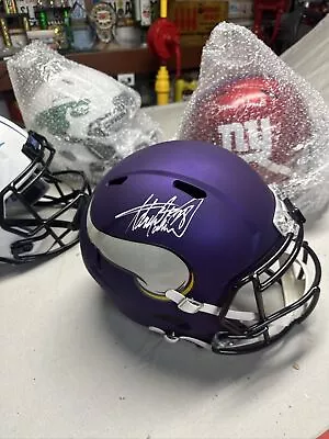 Adrian Peterson Signed Minnesota Vikings Purple F/S Helmet Beckett Witnessed COA • $268.90