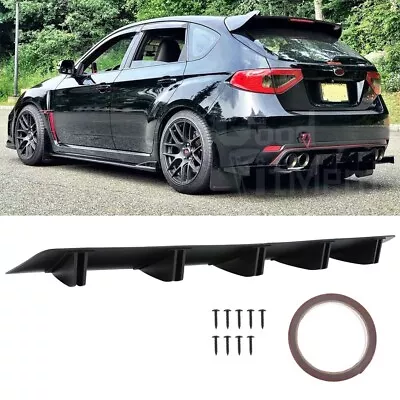 For Subaru WRX STI Impreza Black Rear Bumper Diffuser Fin Spoiler Lip Splitter • $35.19