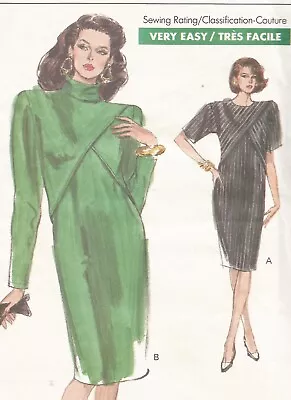 7581 Vogue Sewing Pattern UNCUT Straight Dress Size 12 14 16 Vintage 1980s • $14.99