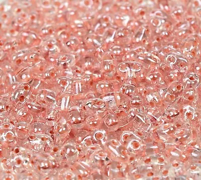 $4.17 • Buy Twin 2 Hole Czech Glass Seed Beads Size 2.5x5mm   TERRA PEACH LINED LUST   50 Gm