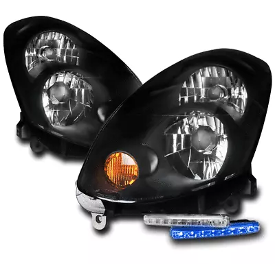 For 2005 2006 G35 Sedan (hid Model) Replacement Black Headlight W/blue Led Drl • $253.95