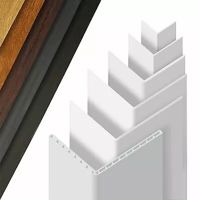 UPVC Plastic Angle Corner Trim 90 Degree Rigid PVC Joint L Shaped Cover Bead 1m • £14.52