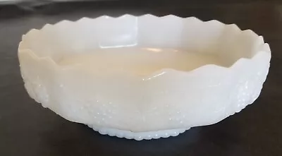 Milk Glass Anchor Hocking Fire King White Footed Bowl Harvest Grape Vntg • $10