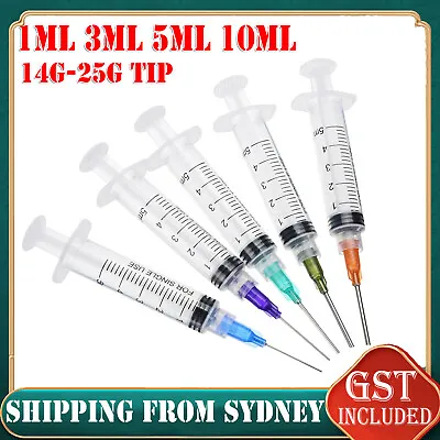 5/10x 1ml 3ml 5ml 10ml Luer Lock Syringes+ 14G-25G Blunt Tip Needles And Caps AU • $3.99