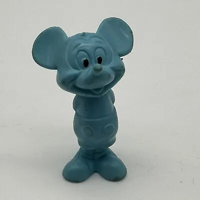 Blue Mickey Mouse Figure Rubber Toy Walt Disney Productions Hong Kong Vintage  • $9.98