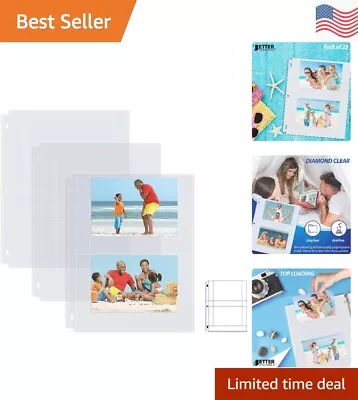 Photo Album Refill Sheets - Clear 3 Ring - Acid-free - 4x6 - 100 Photos Pack • $10.99