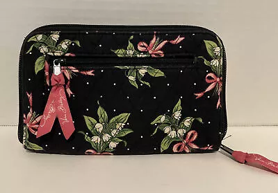 Vera Bradley Women’s Black Polka Dot Ribbon Floral Wallet • $19.99