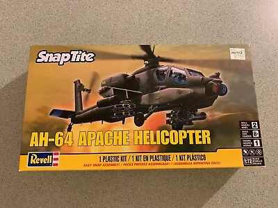 Revell SnapTite AH-64 Apache Helicopter 1:72 Scale Model Kit NIB (2015) • $10.95