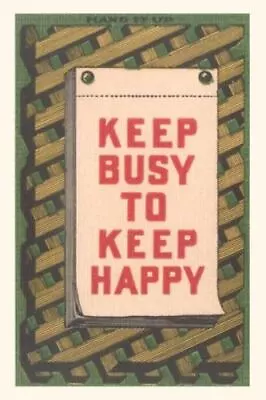 Vintage Journal Keep Busy To Keep Happy Slogan [Pocket Sized • $16.20