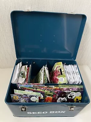 Metal Seed Storage Tin Plus 60 Odd Packs Seeds Date 2021 Plant Pots Planter • £12